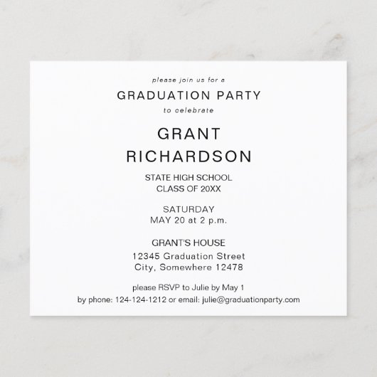 Budget Mod Foto Graduation Party Flyer (Achterkant)