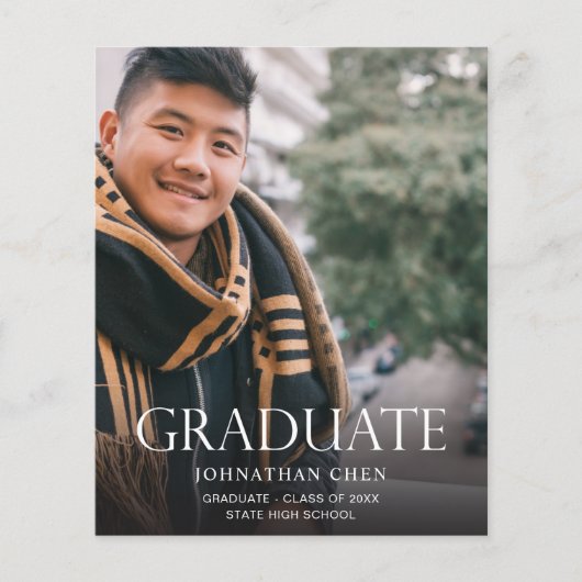 Budget Mod Foto GraduPartij Verticaal donker Flyer (Voorkant)