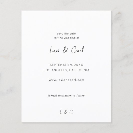 Budget MOD Para Photo Trio H Save the Date Flyer (Achterkant)