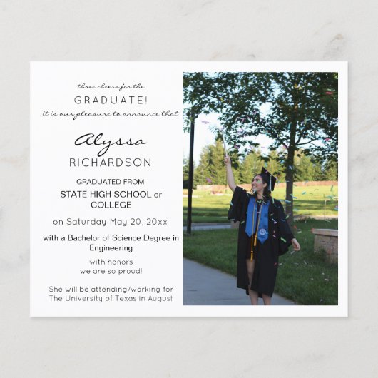 Budget Mod Pet 4 Foto Afstuderen Aankondiging 2 Flyer (Achterkant)