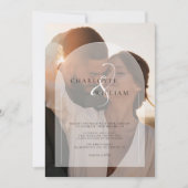 Budget Modern 2 foto bruiloft uitnodiging (Voorkant)