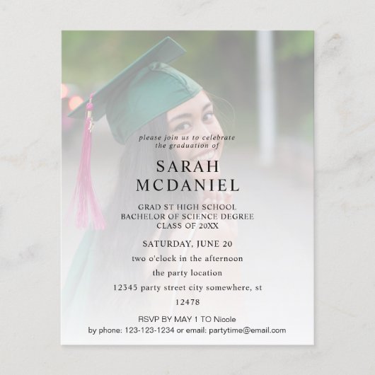 Budget Modern 2 Foto fade Graduation Party Flyer (Voorkant)