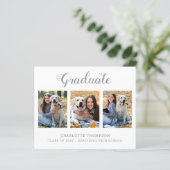 Budget Modern 3 Foto Afstuderen Uitnodiging (Staand voorkant)