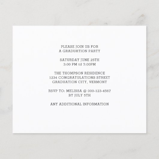 Budget Modern 3 Foto Afstuderen Uitnodiging (Achterkant)