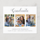 Budget Modern 3 Foto Afstuderen Uitnodiging (Voorkant)