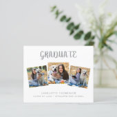 Budget Modern 3 Foto Afstuderen Uitnodiging (Staand voorkant)