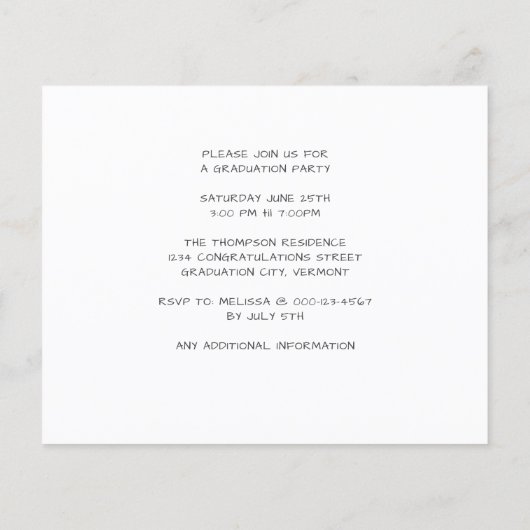 Budget Modern 3 Foto Afstuderen Uitnodiging (Achterkant)