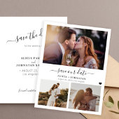 Budget modern 3 foto bruiloft opslaan van de datum