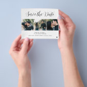 Budget modern 3 foto collage bruiloft opslaan datu flyer (Hand)