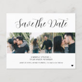 Budget modern 3 foto collage bruiloft opslaan datu flyer (Voorkant)