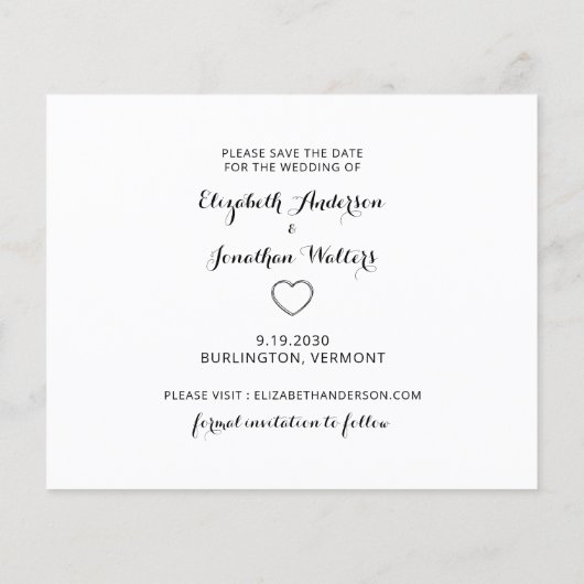 Budget Modern 3 Fotopaard sparen de datum uitnodig (Achterkant)