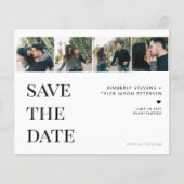 Budget modern 4 foto collage bruiloft opslaan datu flyer (Voorkant)