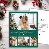 Budget Modern 4 Foto Collage Groene Kerst Kaart