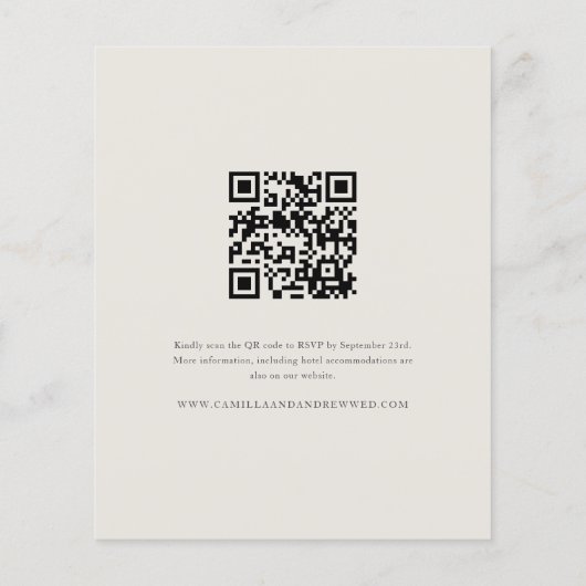 Budget Modern 4 Foto QR Code Bruiloft uitnodiging (Achterkant)