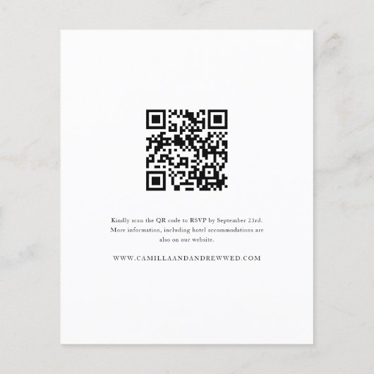 Budget Modern 4 Foto QR Code Bruiloft uitnodiging (Achterkant)