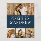 Budget Modern 4 Foto QR Code Bruiloft uitnodiging (Voorkant)