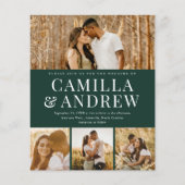 Budget Modern 4 Foto QR Code Bruiloft uitnodiging (Voorkant)