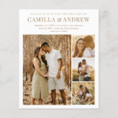 Budget Modern 4 Foto QR Code Bruiloft uitnodiging (Voorkant)