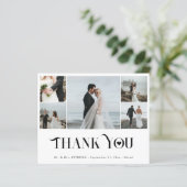 Budget modern 5 foto collage bruiloft dank u (Staand voorkant)