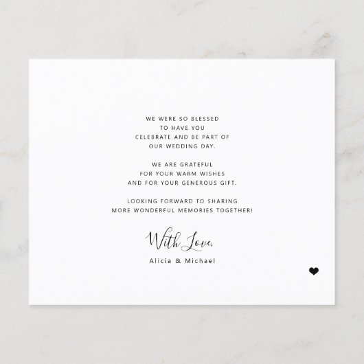 Budget modern 5 foto collage bruiloft dank u (Achterkant)