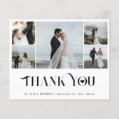 Budget modern 5 foto collage bruiloft dank u (Voorkant)