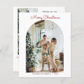 BUDGET Modern 5 Foto Rood Vrolijk Kerstfeest Arch (Voorkant / Achterkant)