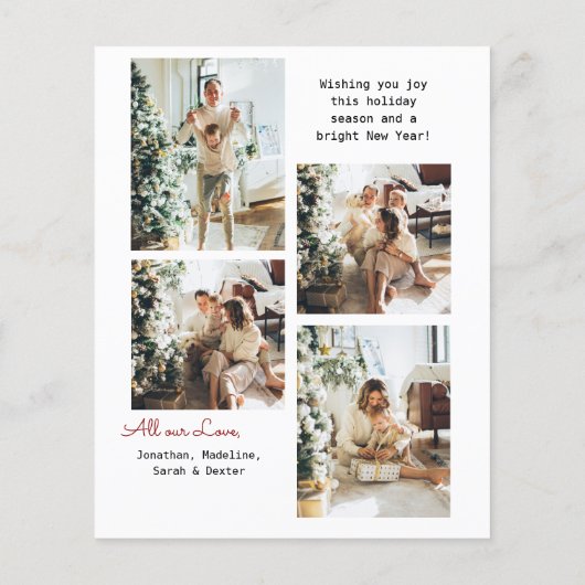 BUDGET Modern 5 Foto Rood Vrolijk Kerstfeest Arch (Achterkant)