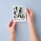 Budget modern 6 foto collage bruiloft dank u flyer (Hand)