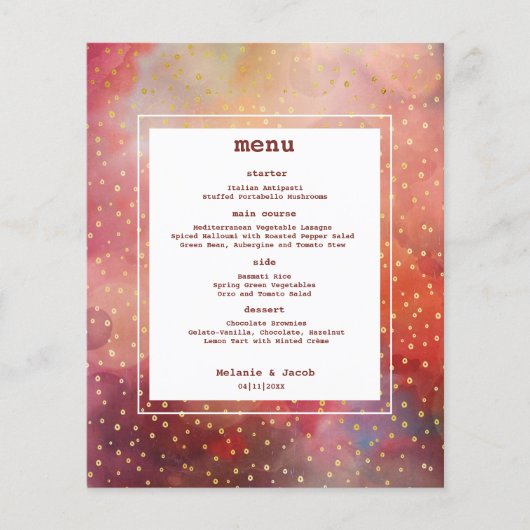 Budget Modern Abstract huwelijksmenu Flyer (Voorkant)