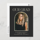 Budget Modern Afstuderen voor foto zwarte boog Briefkaart (Voorkant / Achterkant)