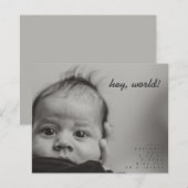 Budget Modern Baby Foto geboorteaankondiging (Voorkant / Achterkant)