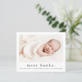 Budget Modern Baby Foto geboorteaankondiging (Staand voorkant)