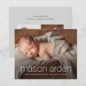 Budget Modern Baby Foto geboorteaankondiging (Voorkant / Achterkant)