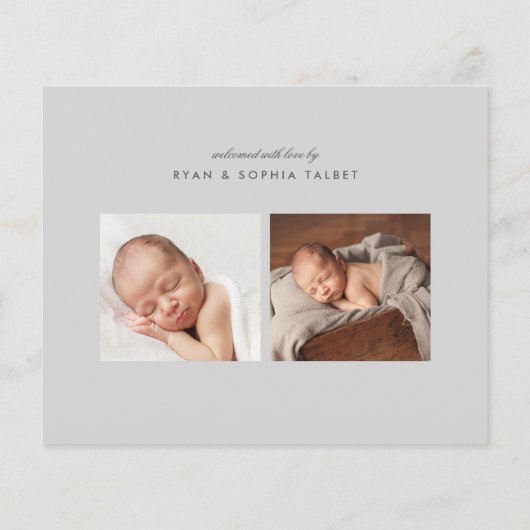 Budget Modern Baby Foto geboorteaankondiging (Achterkant)