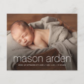 Budget Modern Baby Foto geboorteaankondiging (Voorkant)