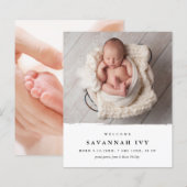 Budget Modern Baby Foto geboorteaankondiging (Voorkant / Achterkant)