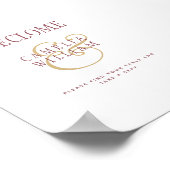 BUDGET Modern Bes Wijn Gouden Huwelijksfeest BORDJ Poster (Hoek)