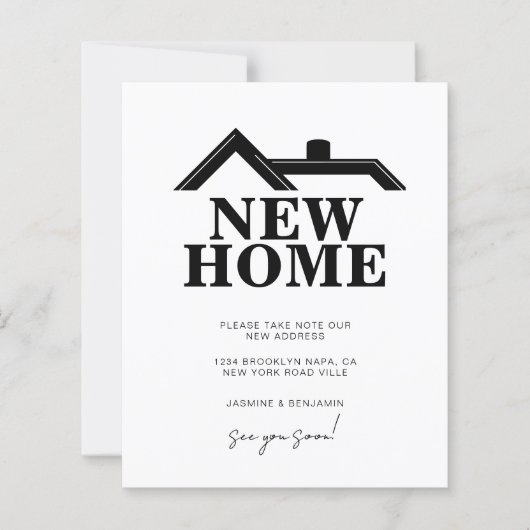 BUDGET Modern Black and White We’ve Moved New Home (Voorkant)