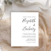Budget Modern Black and White Wedding Invitation