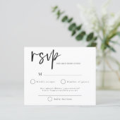 Budget Modern Black and White Wedding RSVP (Staand voorkant)