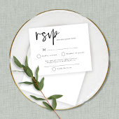 Budget Modern Black and White Wedding RSVP