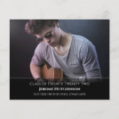 Budget Modern Black Photo Afstuderen Aankondiging (Voorkant)