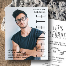 BUDGET Modern Black Script Photo AFSTUDEERDER Invi