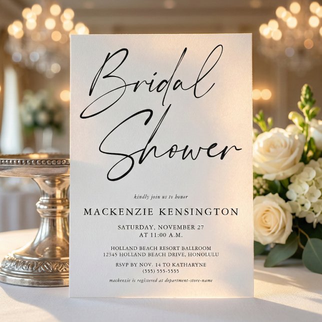 Budget Modern Black White Bridal Shower (Creator heeft geüpload)