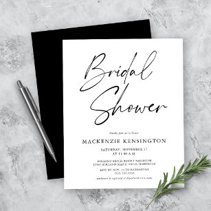 Budget Modern Black White Bridal Shower