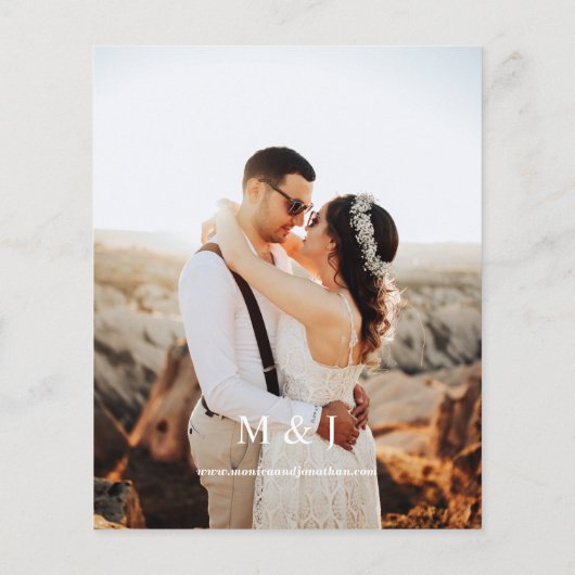 Budget Modern Black & White Photo Wedding Flyer (Achterkant)