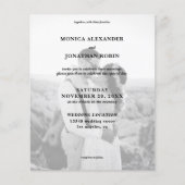 Budget Modern Black & White Photo Wedding Flyer (Voorkant)
