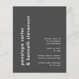 Budget Modern Black White Simple Wedding Invite