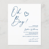 Budget Modern Blauw Baby shower Uitnodiging (Voorkant)