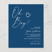 Budget Modern Blauw Baby shower Uitnodiging (Voorkant)